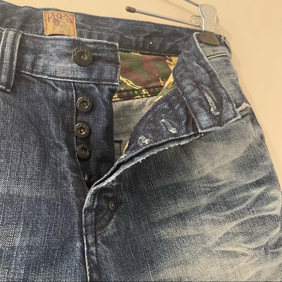 PRPS Demon Bruised Never Broken distressed blue men's Jeans Size 30 - Picture 4 of 9
